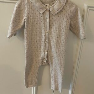 Cozy Cream Knit Baby One Piece